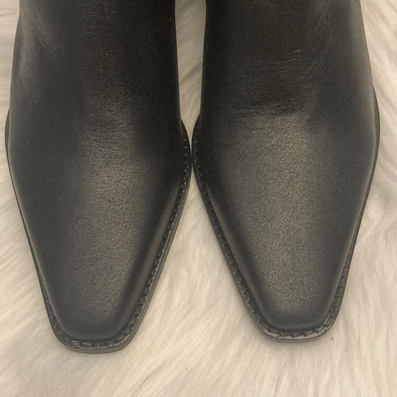 Zara Black Leather Ankle Boots with Studded Straps Size 8 - Picture 9 of 9